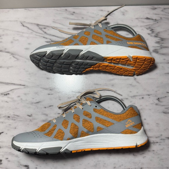 Merrell Barefoot Size 8.5 Bare Access Flex 2 Shoes Orange & Grey Hiking Sneakers - Picture 5 of 11